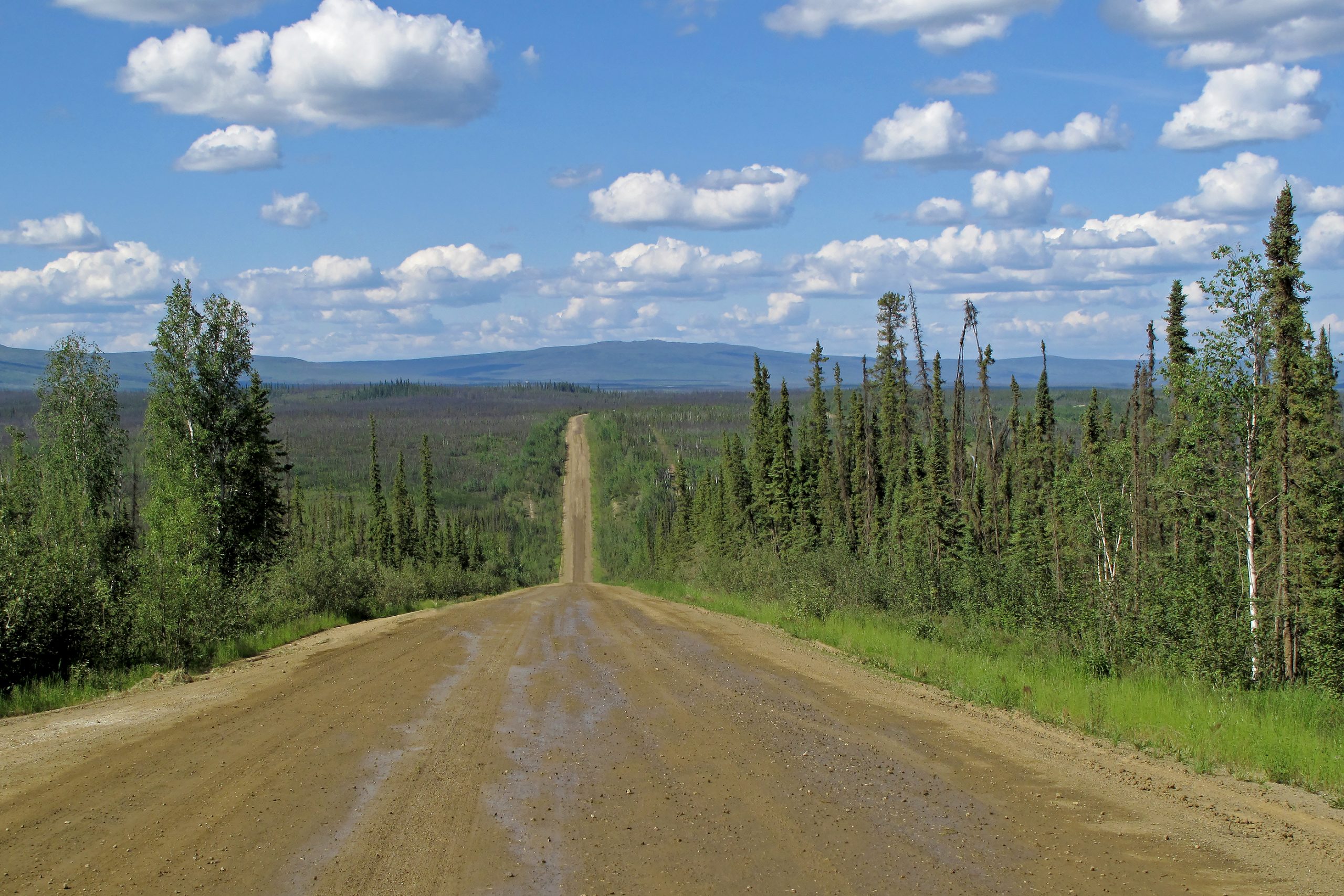 Endless Dalton Highway With Mountains, Leading From Fairbanks To ...